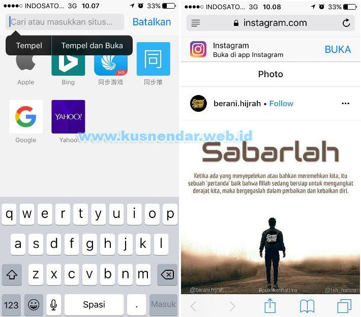 Copy Paste Teks Tulisan Instagram iPhone