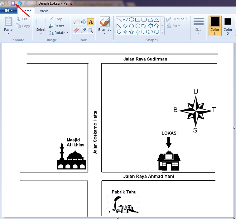 Cara membuat denah lokasi dengan microsoft word 2010