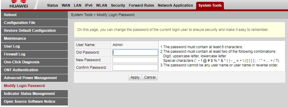Merubah password login Indihome Modem Huawei