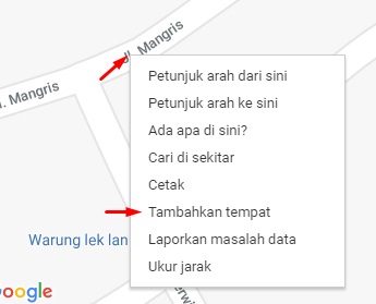 menambahkan alamat rumah google maps PC