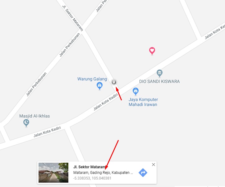Merubah nama jalan di google maps