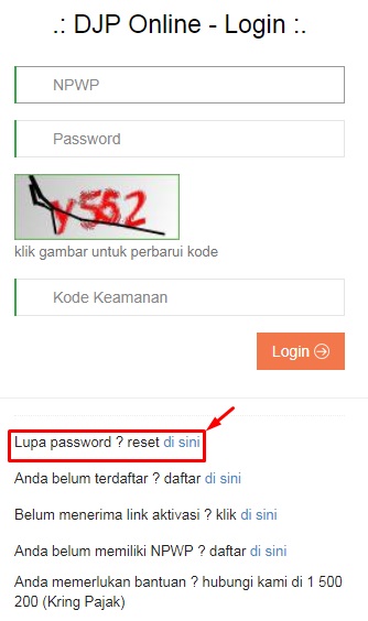 Lupa password efiling