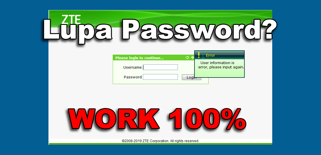 Cara Login Modem ZTE F609 Jika Lupa Password - Kusnendar